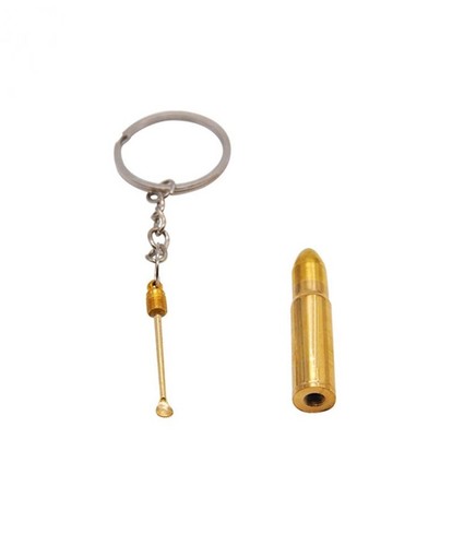 Mini Ear Wax Spoon Gold Figural Keychain Key Ring New See Photos - Picture 2 of 6