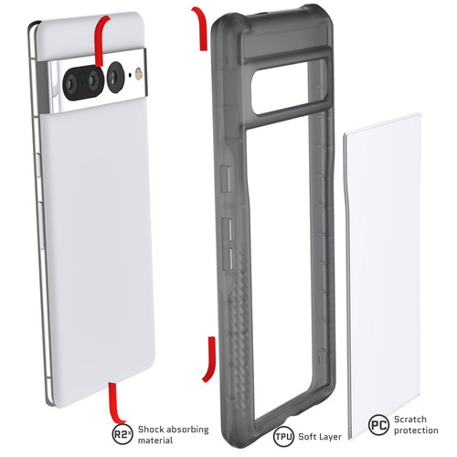 Étui téléphone en silicone transparent Ghostek COVERT conçu pour Google Pixel 7 Pixel7 Pro - Photo 30 sur 33