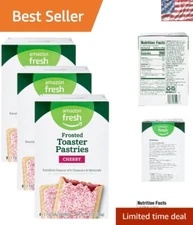 Amazon Fresh Frosted Cherry 8 Count Toaster Pastries - Perfect for On-the-Go