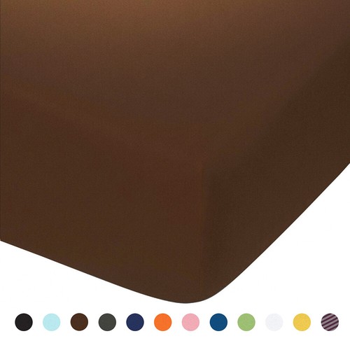 Sábana ajustable para cuna de microfibra cepillada NTBAY unisex fácil cuidado 11 colores disponibles - Imagen 18 de 20