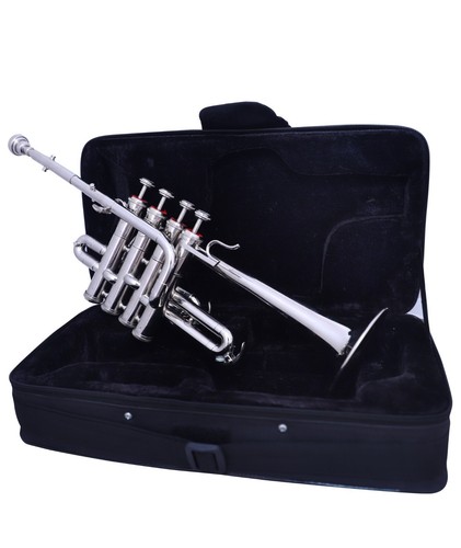 NICKEL Bb/A PICCOLO TROMPETE + GRATIS KOFFER + Mundstück BRS PICCOLO - Bild 5 von 8