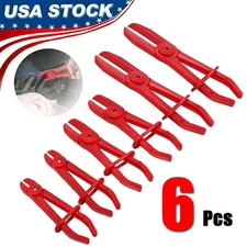 6X Flexible Hose Clamp Kit Fuel Water Brake Line Pipe Pinch Off Pliers Hand Tool