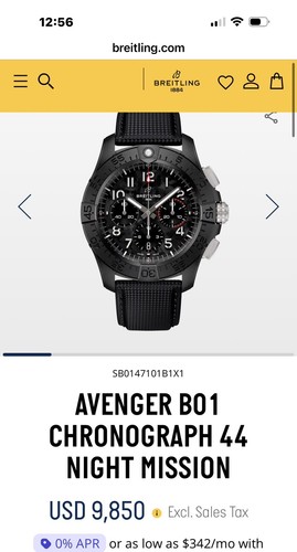 NEW, Breitling Avenger B01 44mm Night Mission SB0147 UNWORN, Stickers