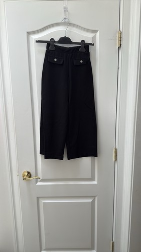 Zara Girls Black Dress Pants Stretch Wide Leg 10 - Picture 6 of 7