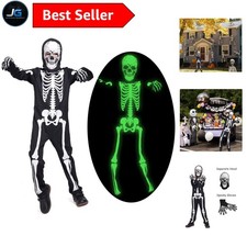 Kids Skeleton Costume Glow in the Dark Skeletons Halloween Skeleton Costumes ...