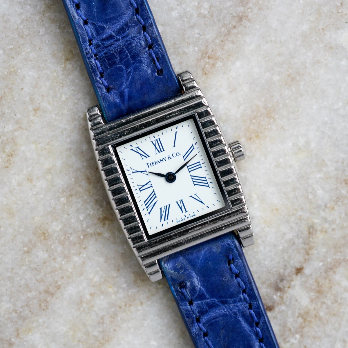 Tiffany & Co 18k 750 White Gold Cordis Watch Unique Vintage 