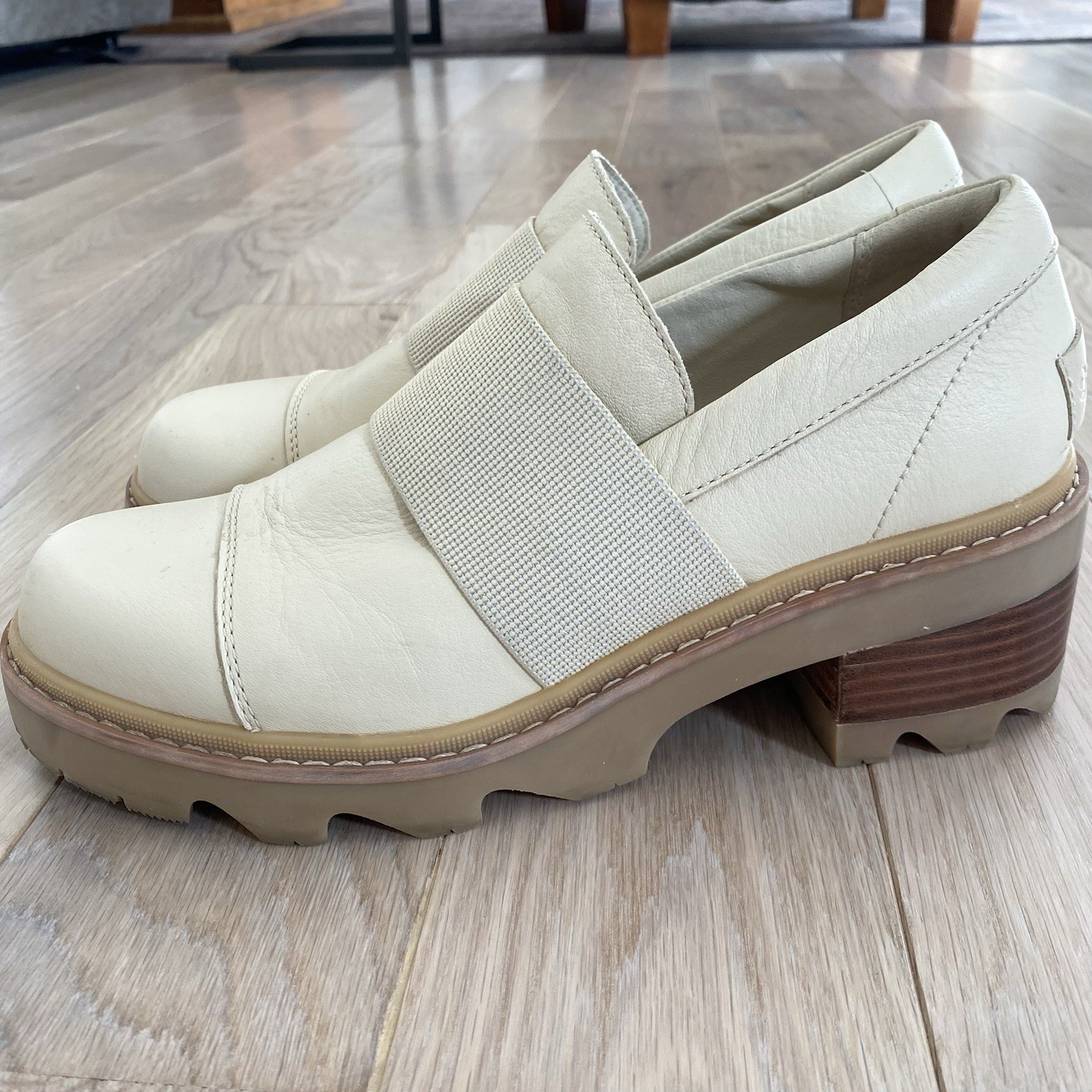 SAOLA Mocassino classico SOREL Joan Now platform misura 9 5 suola a strappo in ceramica sbiancata NL5036