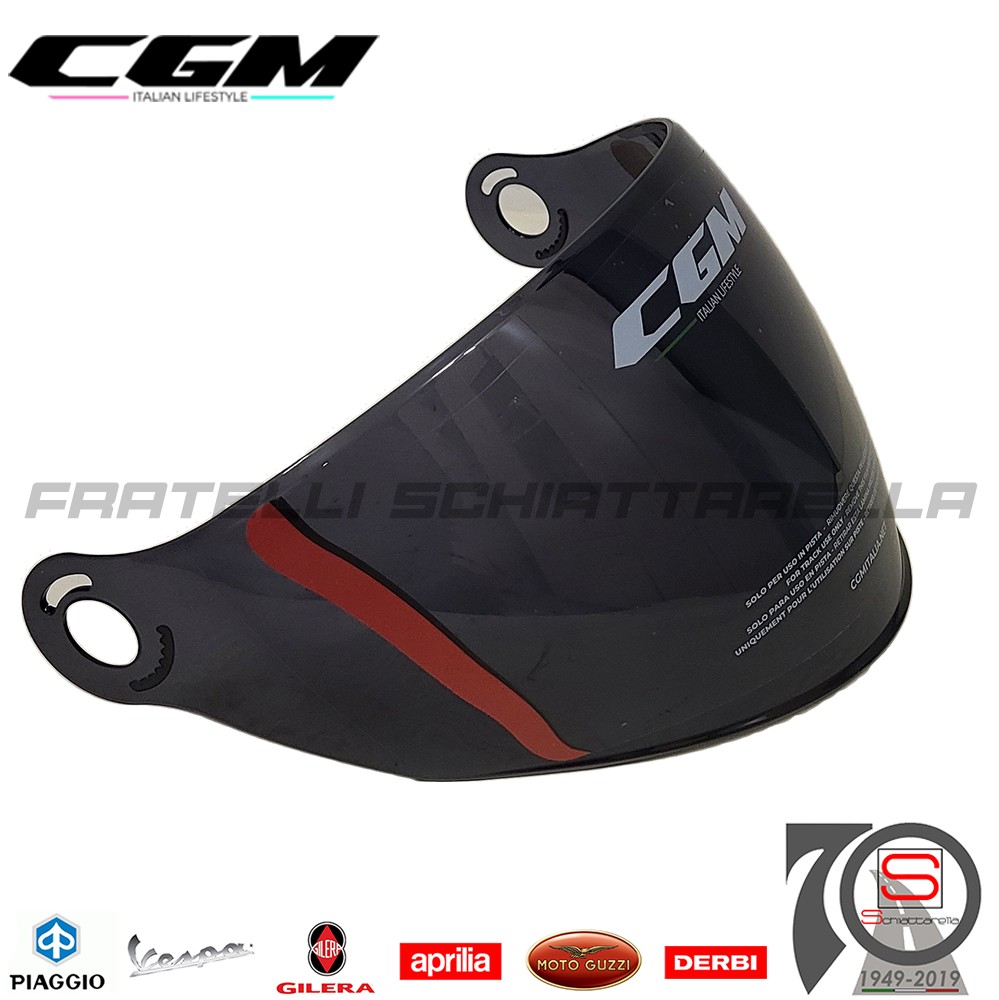 Visiera Lunga Scura Fumè Casco Moto Scooter Demi Jet CGM 107 Florence / 167 F...