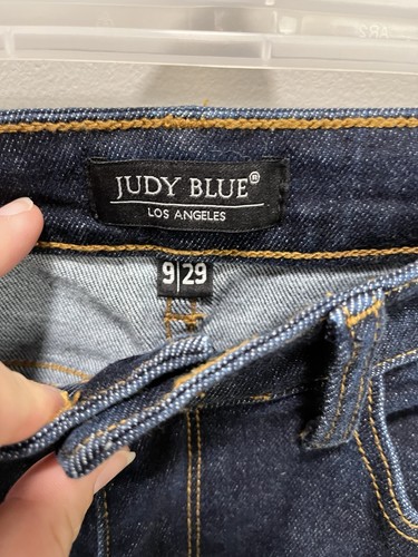 Judy Blue Damen Jeans Gr. 9/29 Crop Wide Leg Dunkelblau Denim Cut Off Jeans - Bild 3 von 4