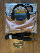 Longchamp Le Pliage Hawthorn Powder Extra Small Bag with Strap. Brand New.