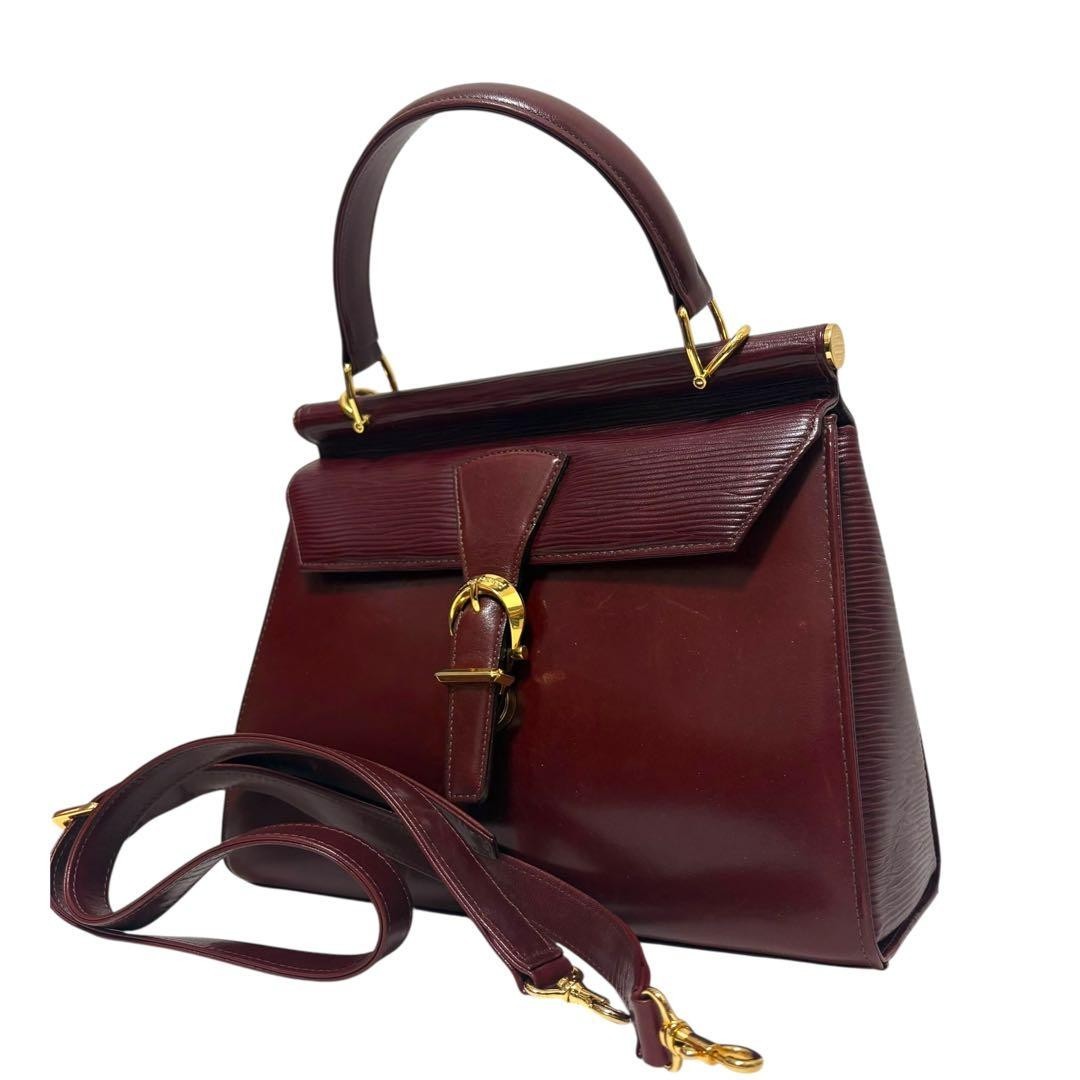 Valentino Garavani 2way Leather Bordeaux Shoulder Bag Bordeaux Used From Japan