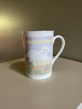 Otagiri Mug White Cat on Windowsill Pastels Curtis-Swann