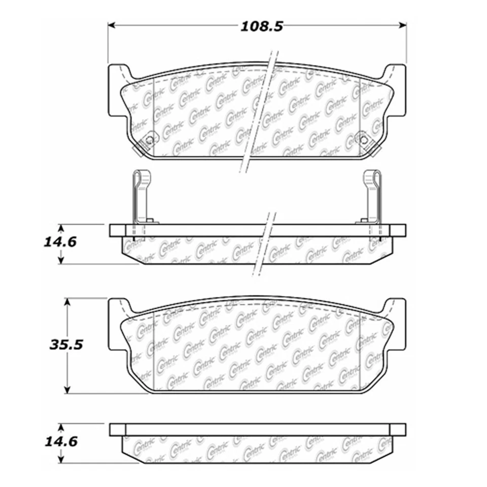 Juego de pastillas de freno de disco trasero C-Tek rotor de freno de disco 3 piezas para Infiniti Q45 1994-1996 Foto 3 de 4
