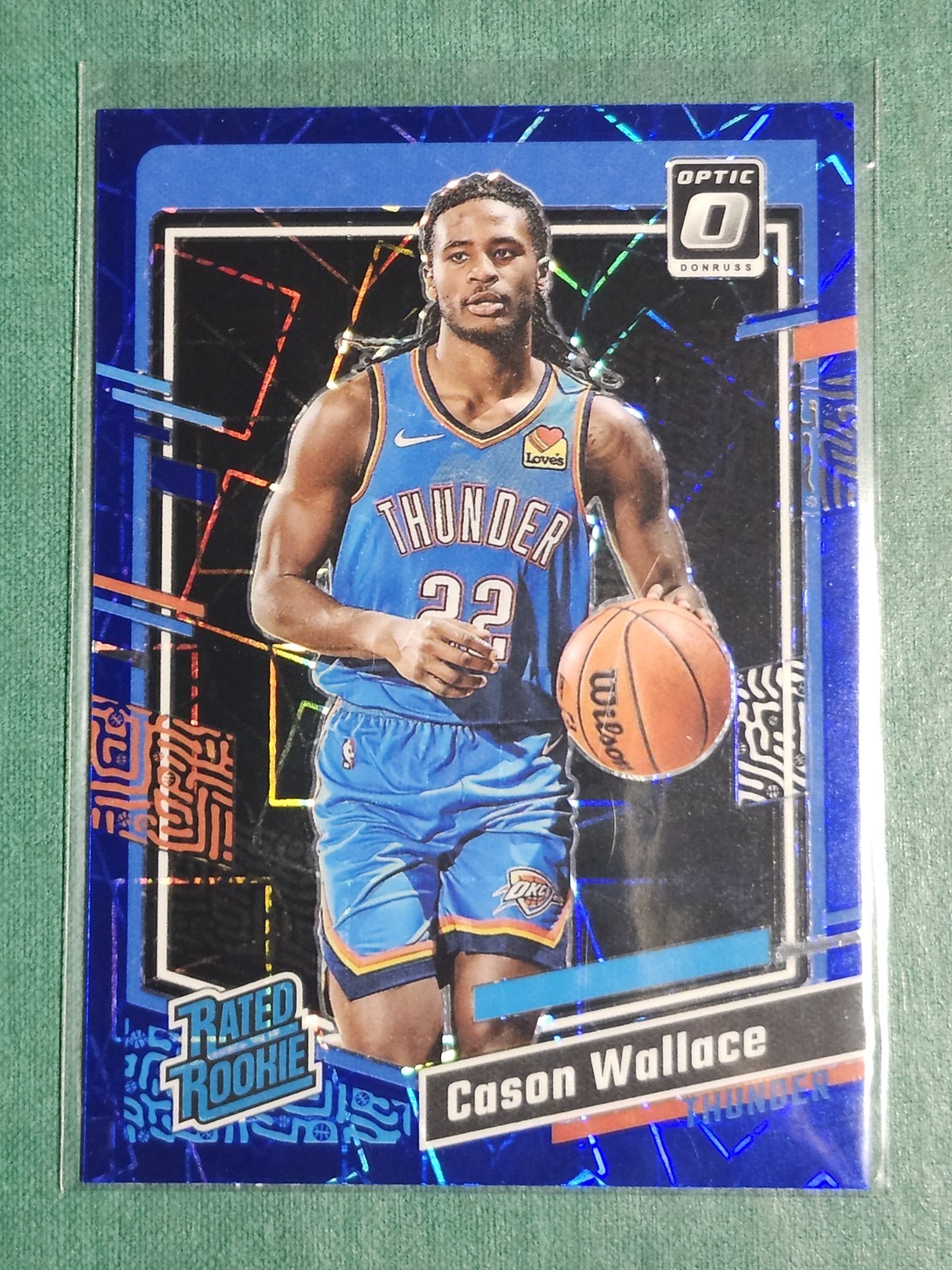2023-24 Panini Donruss Optic Cason Wallace Rated Rookie #218 Blue Velocity RC