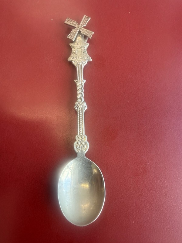Vintage Holland Souvenir Spoon – Dutch Windmill with Spinning Blades – Holland