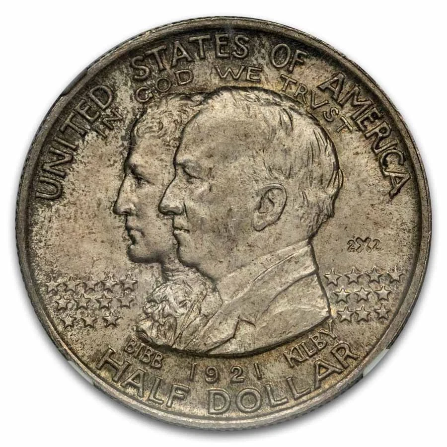 1921 2x2 Alabama Centennial Commemorative Half Dollar MS-64 NGC - Image 2 of 3