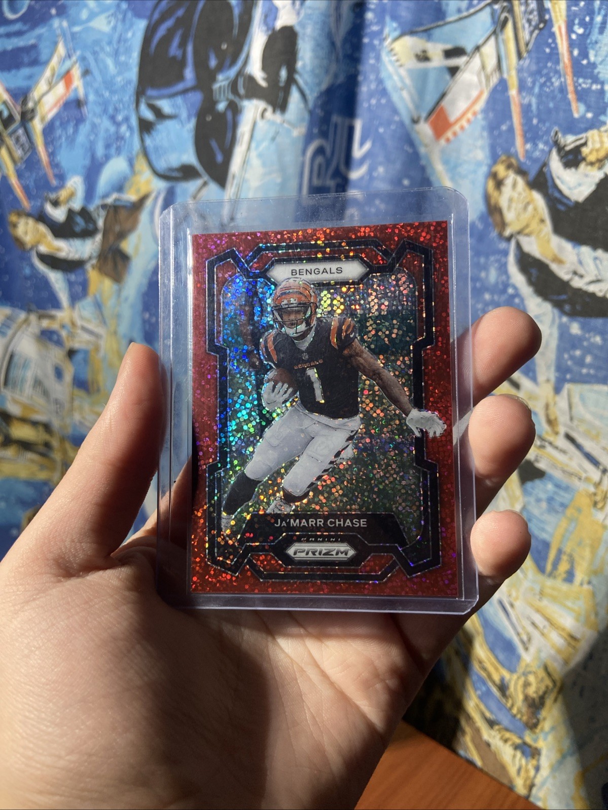 2023 Panini Prizm Ja'Marr Chase Red Sparkle SSP #56