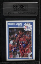 BAS 1989-90 Fleer Maurice Cheeks #115 Seal of Authenticity Auto HOF 3c7