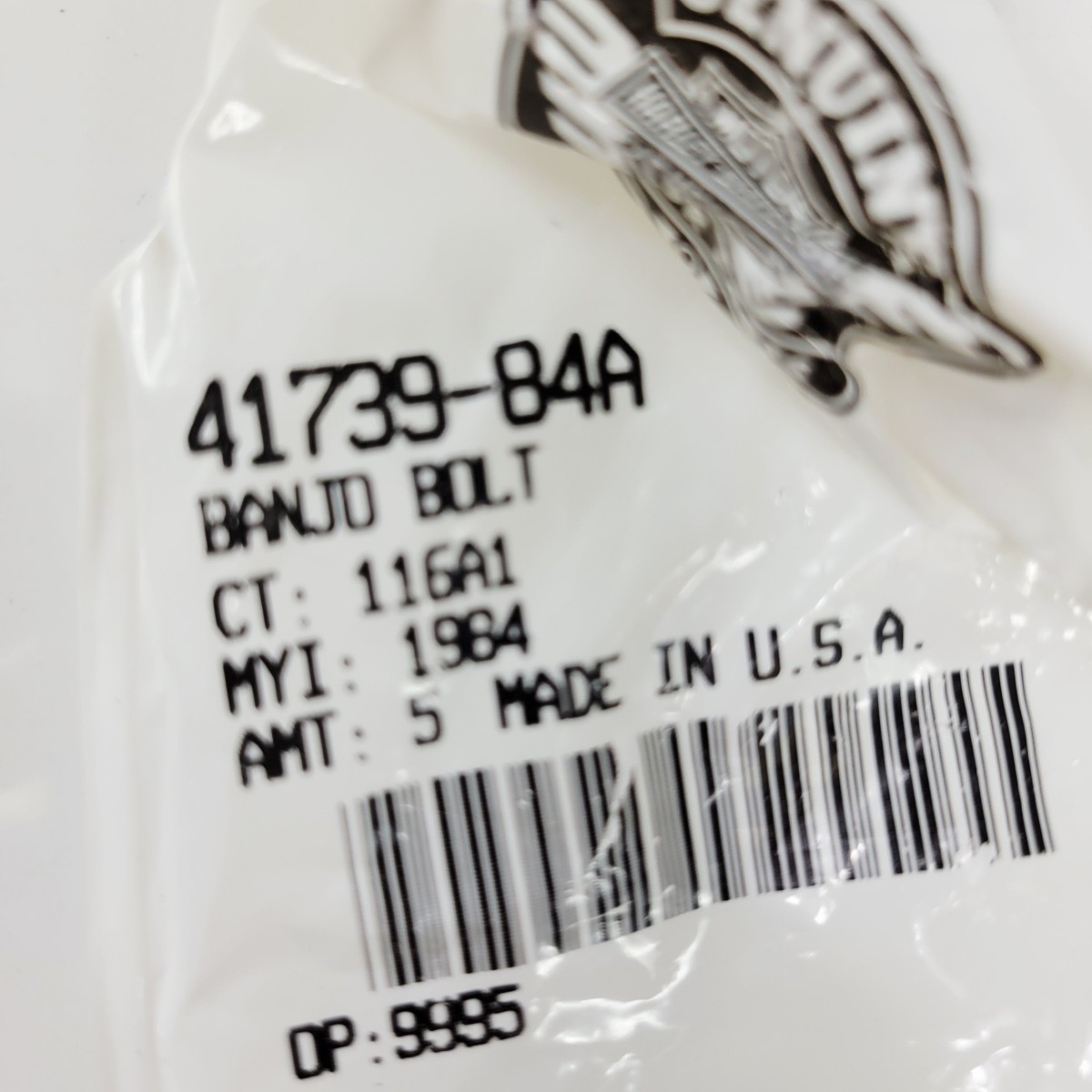 oem Harley-Davidson Brake Line Banjo Bolt, 7/16