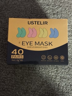 USTELIR 40 Pairs Under Eye Masks Gold Aloe Hyaluronic Eye Patches New