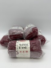 6 Skeins Lion Brand Wool-Ease Yarn Cranber 80 Acrylic 20 Wool Medium Weight