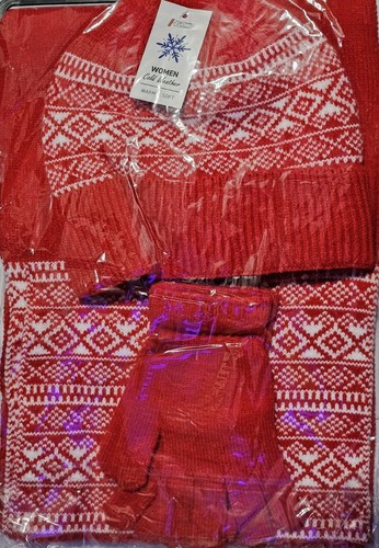 HDDD Women’s Cold Weather  Warm & Soft  Red And  White