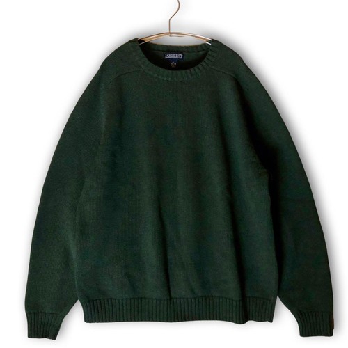 Maglione Lans End Made in Japan maglia cotone drifter XL verde intenso uomo usato - Foto 5 di 5