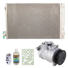 For BMW 330i 2006 AC Compressor w/ A/C Condenser & Repair Kit CSW