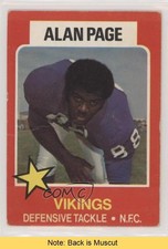 1975 Topps Wonder Bread All-Star Series Alan Page #1 HOF READ sq1
