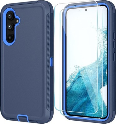 Galaxy S23 Blue Rugged Shockproof Protective Case with Screen Protector