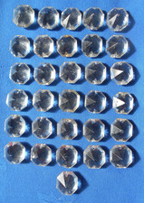 31 - LAMPADARIO VINTAGE IN VETRO OTTAGONALE GOCCE / CRISTALLI