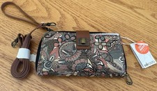 NEW Sakroots Artists circle Large Smart Phone crossbody All in 1 PETA Approved