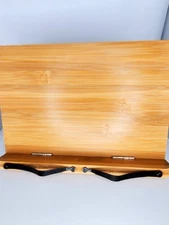 Bamboo Cookbook/Bible Reading Stand With Plastic Tipped Page Holders-Adjustable
