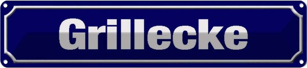 Blechschild 10X46 Cm Grillecke Grillen Essen Trinken Deko Geschenk Metall Schild-image