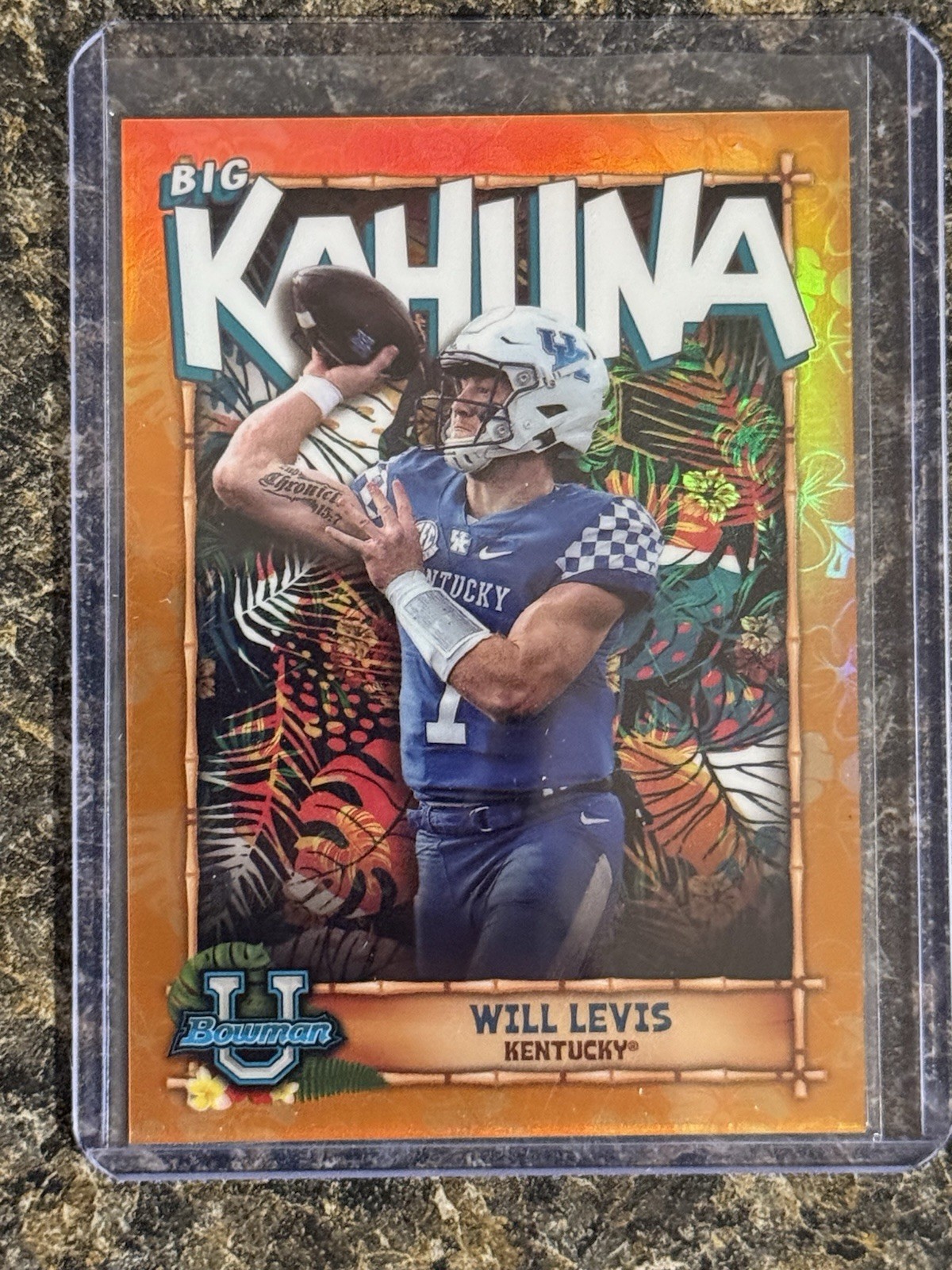 2022 Bowman University U Chrome Will Levis Big Kahuna Orange /25 Refractor