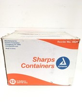 12x NEW Dynarex 6 Gallon Sharps Biohazard Needle Red Waste Container w/ Lid 4629