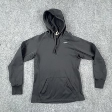 Nike Therma-FIT Hoodie Womens XS Black Pullover Kangaroo Pocket 518115-010