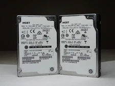 HGST 1.2TB 6Gbp/s SAS Hard Drive 2.5" HDD HUC101212CSS600-LOT OF 2-100% HEALTH