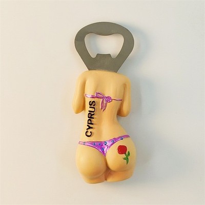 Mediterranean Cyprus Bikini Bottle Opener Tourist 3D Resin Fridge Magnet Craft