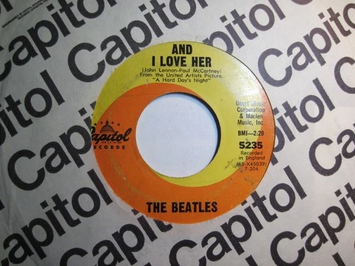 BEATLES * 45 * And I Love Her / If I Fell * 1960s * USA VG ORIGINAL VINYL