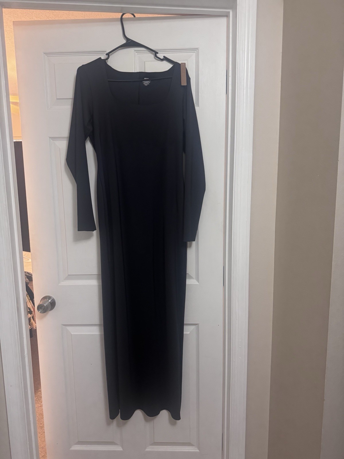 SKIMS BODY LONG SLEEVE LONG SLIP DRESS | ONYX - ONYX / 3X x 1