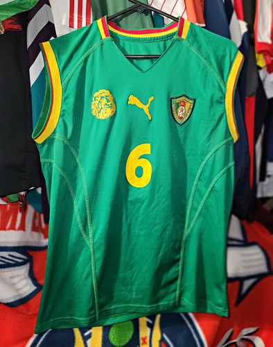 PUMA Cameroon National Team Soccer Jersey Shirt Green Yellow Red #6