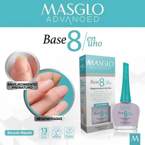 Masglo 8 in 1 Nagelbehandlung klare Basis Anti-Aging Stärkung 0,5 flüssige Unzen - Bild 4 von 6