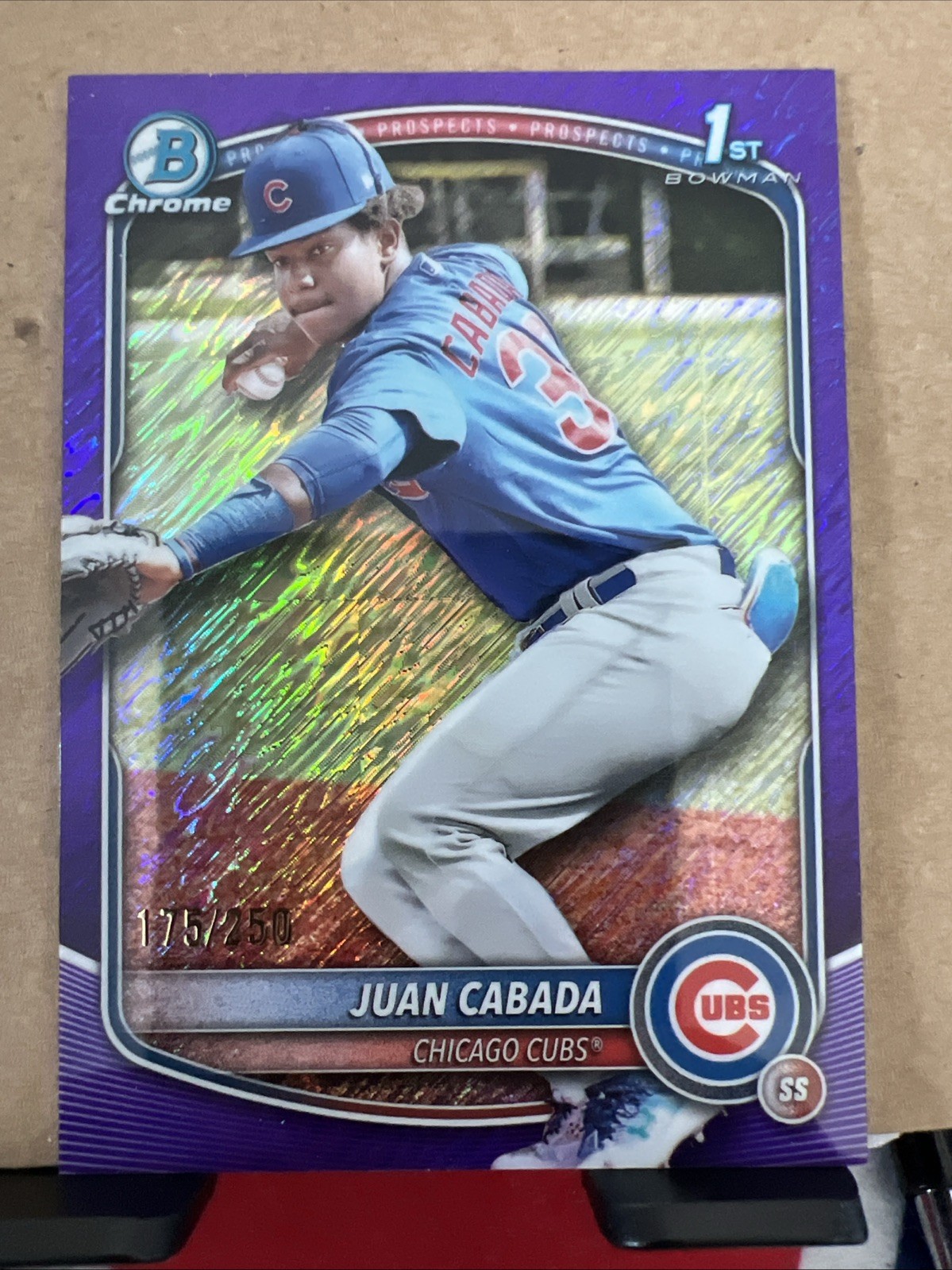 2025 Bowman Chrome Juan Cabada Purple Shimmer Refractor 1st #BCP-207 # 175/250