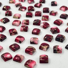  WHOLESALE RED BUFFALO KINGMAN TURQUOISE CABOCHON SQUARE SHAPE LOOSE GEMSTONE