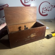 wooden storage box for Ericsson Microtest V-blocks, likely a vintage