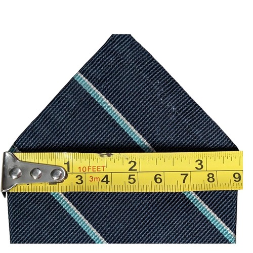 Polo Ralph Lauren Repp Tie Mens 56"x3.5" Navy Blue Striped 100% Silk USA Vintage - Picture 10 of 11