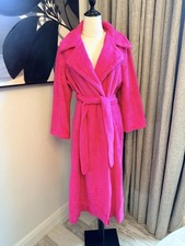 Sears At Home Wear Vintage Pink Fuzzy Fleece Robe Sz 8 M