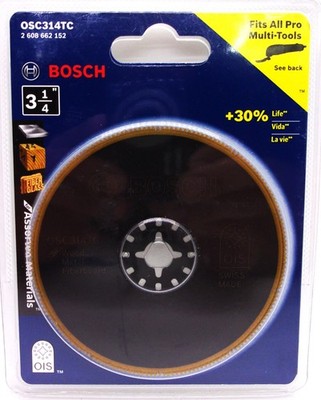 (J) Bosch 3-1/4'' Multi-Tool Bi-Metal Titanium Circular Saw Blade (OSC314TC)