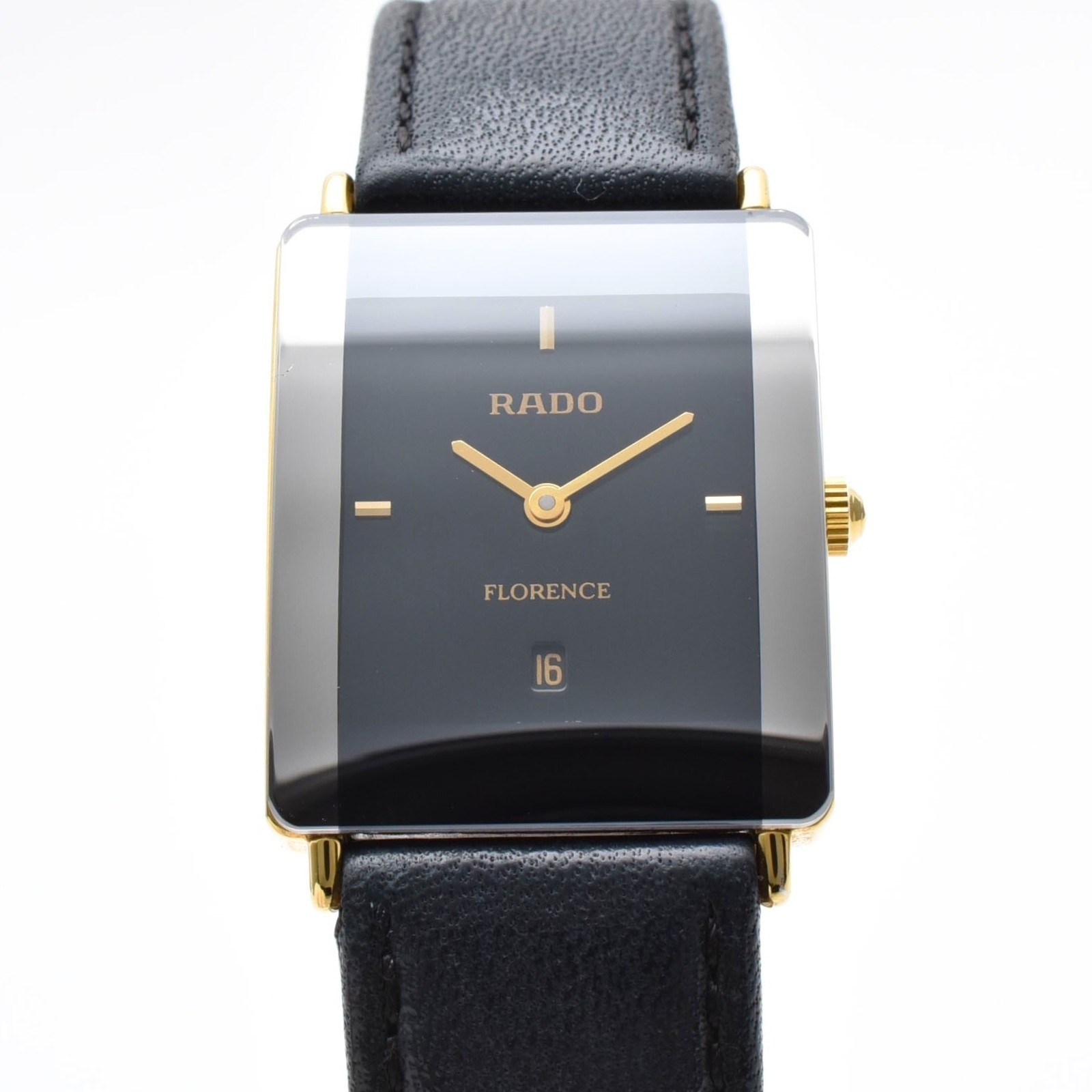 Near Mint RADO Florence Black Dial Mens Quartz Watch Japan Movement